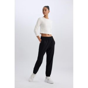 Pantalon femme en coton – Noir